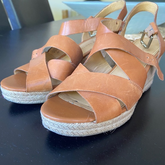Franco Sarto Leather Wedge Sandals. Size 7. - Picture 6 of 7